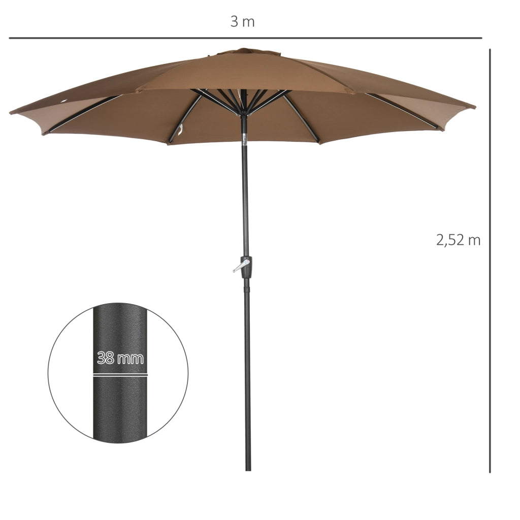 Sombrilla da giardino ¨C zephmum ¨C marrone, ?300x252 cm