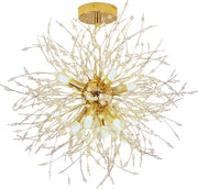 Lanterna da soffitto a cristallo con forma di fuoco artificiale, 8 *G9 LED, plafoniera moderna con lampada esclusa