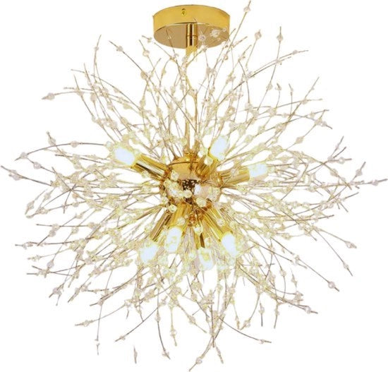 Lanterna da soffitto a cristallo con forma di fuoco artificiale, 8 *G9 LED, plafoniera moderna con lampada esclusa