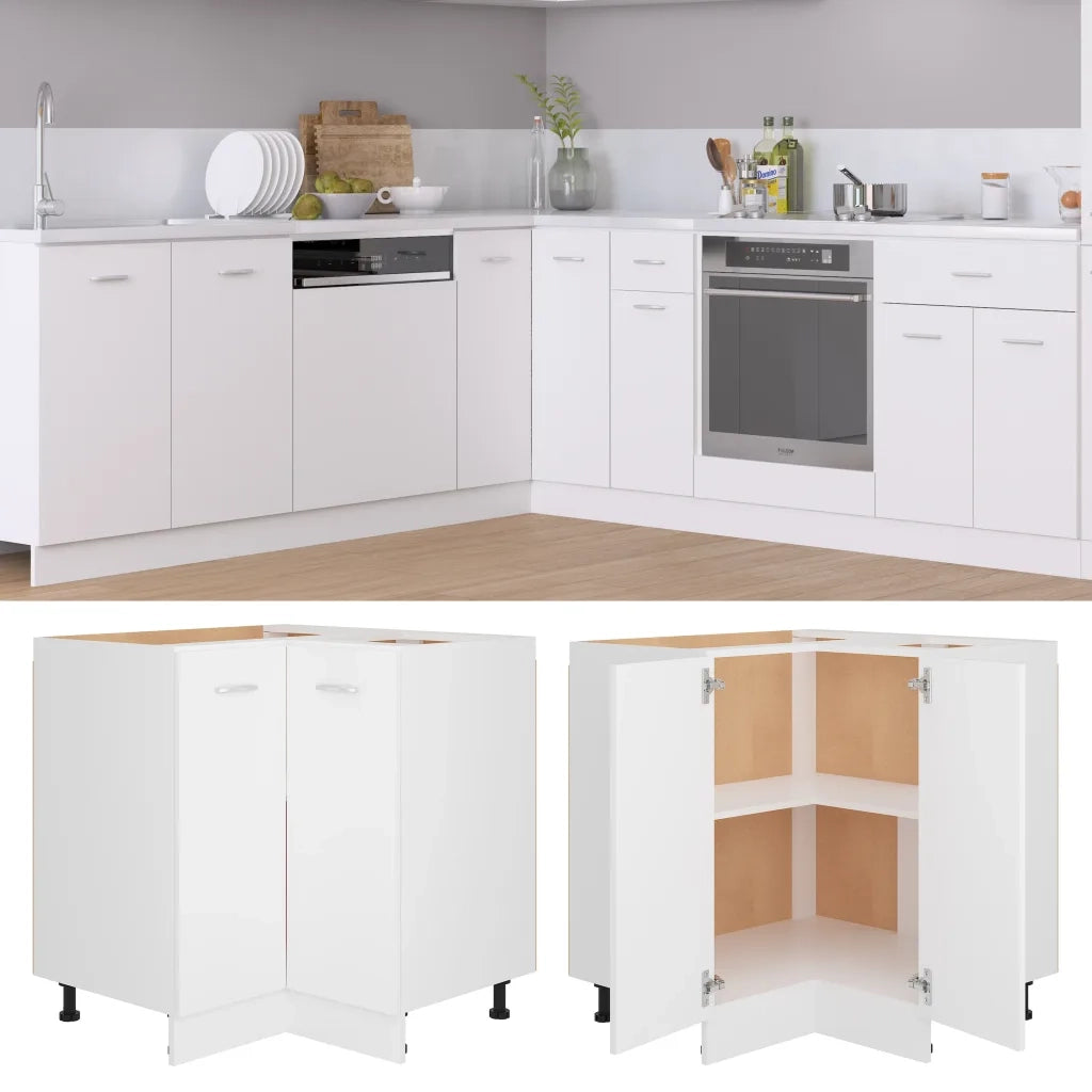 Pensile da cucina | Armadio Angolare ¡°Lyon¡± Bianco 75,5x75,5x81,5 cm