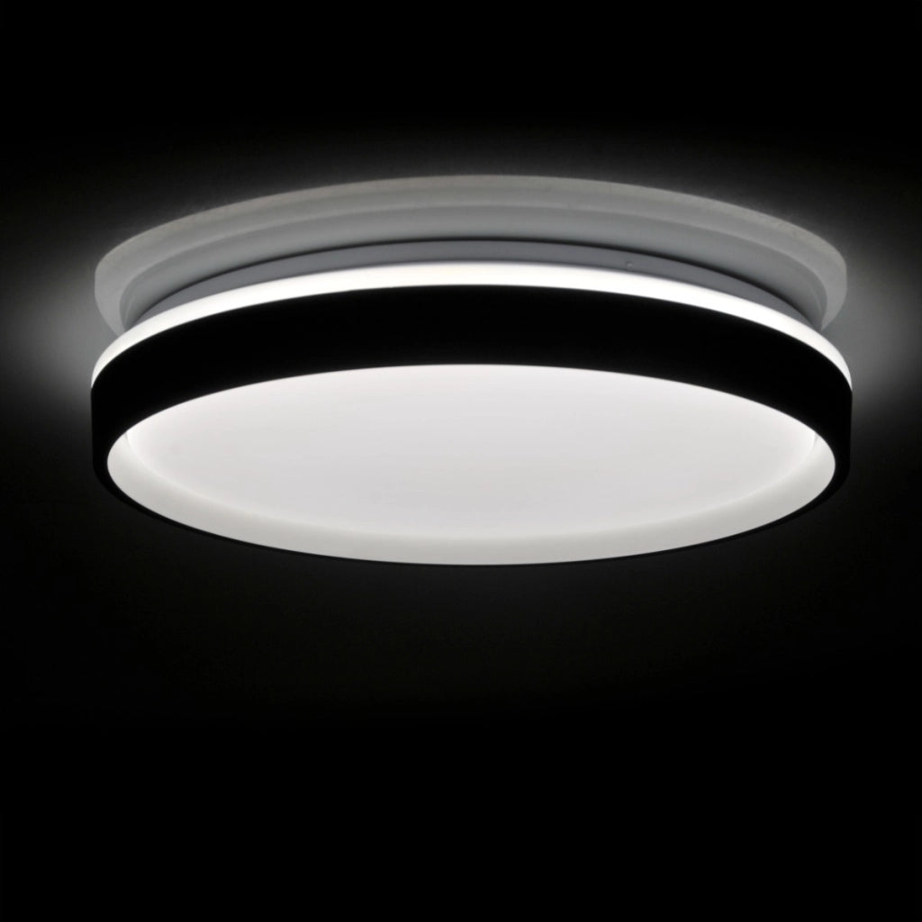 Plafoniera LED 72W tonda 48cm nera con telecomando IP44
