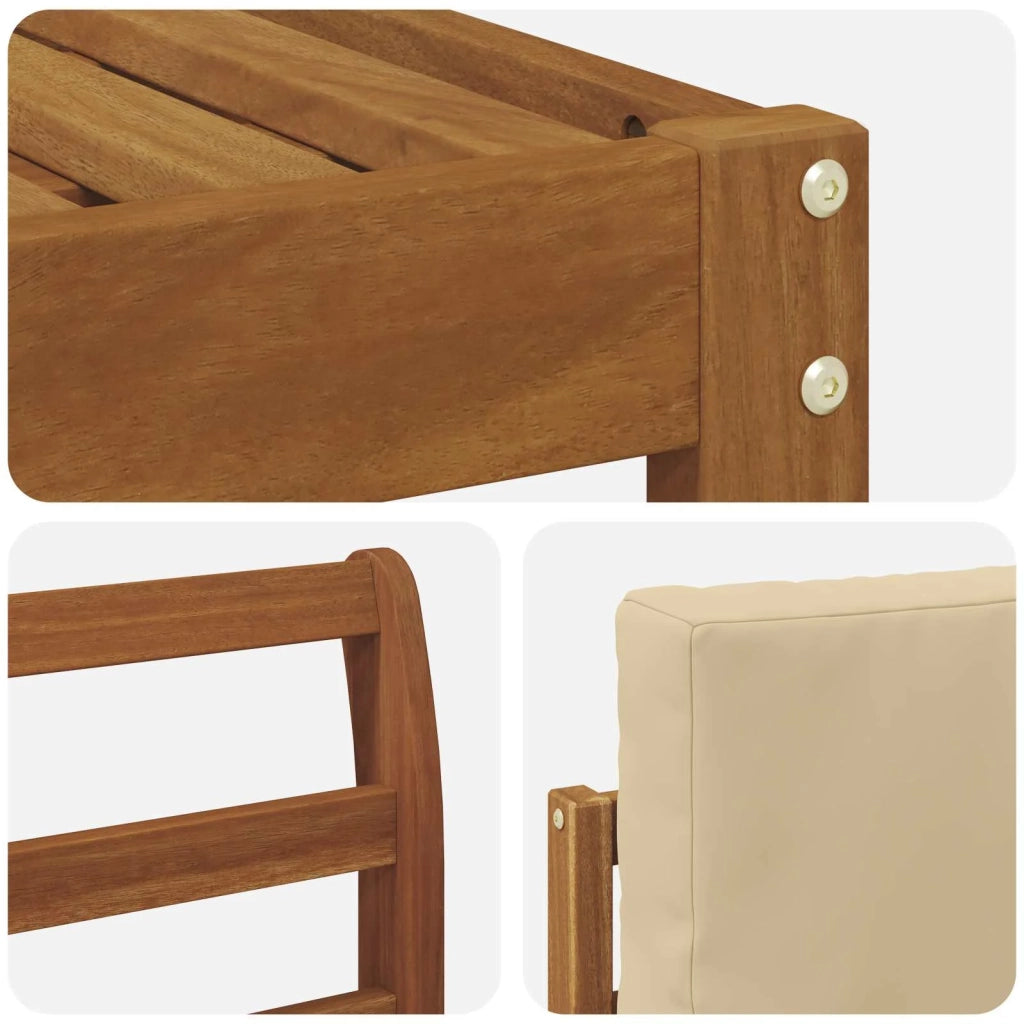 Set di divani da esterno con cuscino 6 pcs Naturale e Beige 3366781