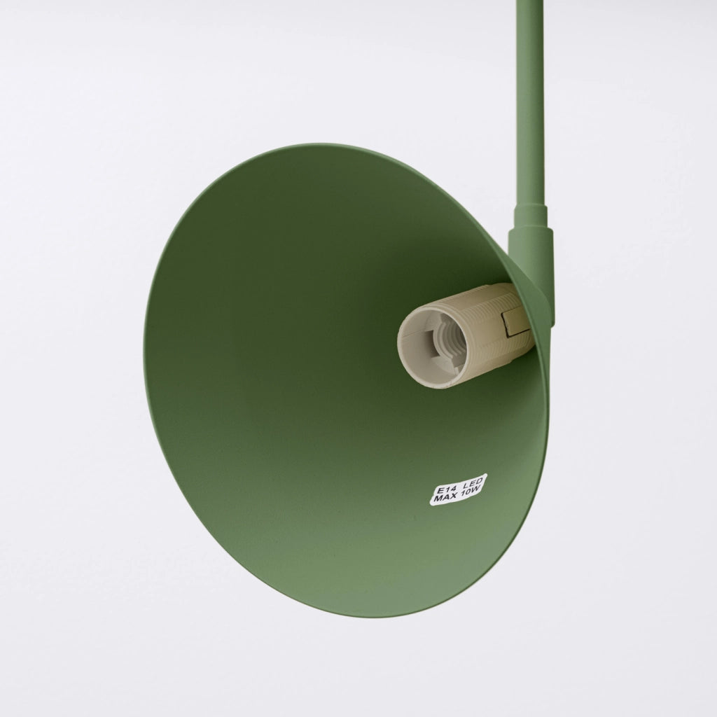 Lampada da parete NOX in acciaio verde oliva E14 LED 10W moderna luce d'accento