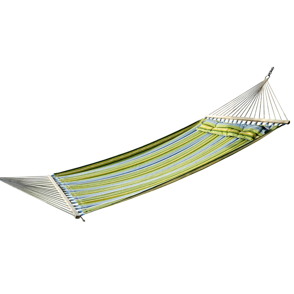 Amaca Sospesa da Giardino per 2 Persone con Cuscino ¨C Xylo ¨C Blu e Verde 340x140cm