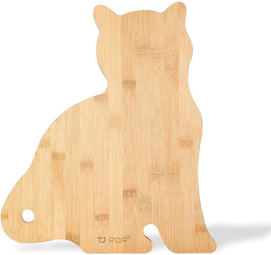 Piastra di taglio a forma di gatto - Bambù - 38x33 cm - Multifunzionale
