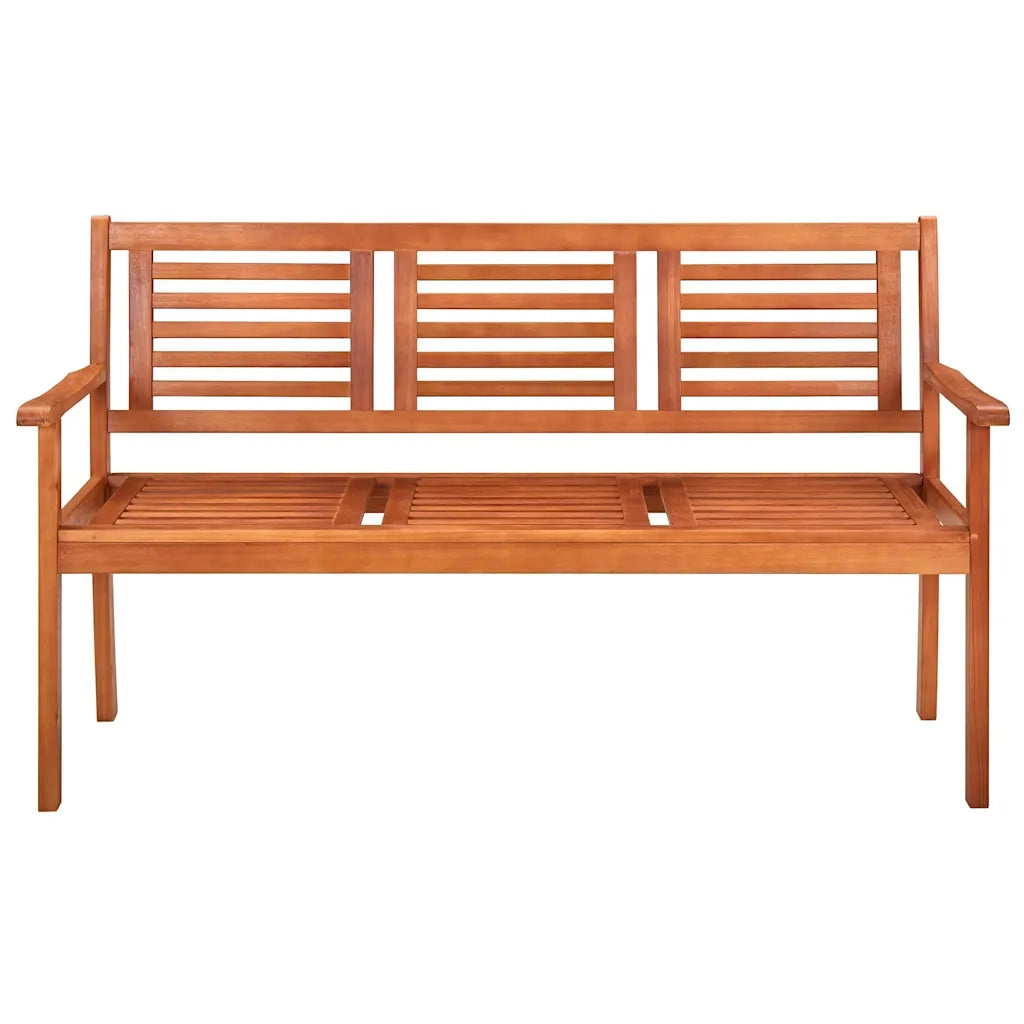 Panchina da Giardino 3 Posti e Cuscino 150cm Massello Eucalipto 3060997