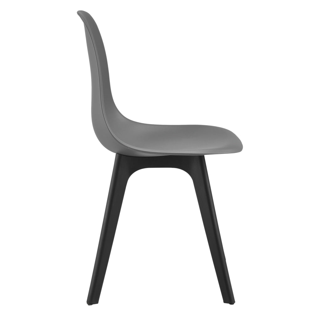 Set Brevik di 2 Sedie da Sala Pranzo in Plastica - Grigio / Nero [en.casa]
