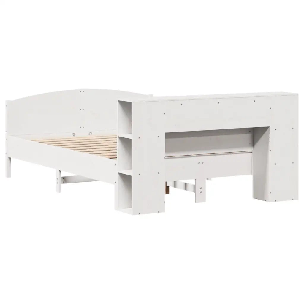 Letto Libreria senza Materasso Bianco 150x200 cm Legno di Pino 3323063