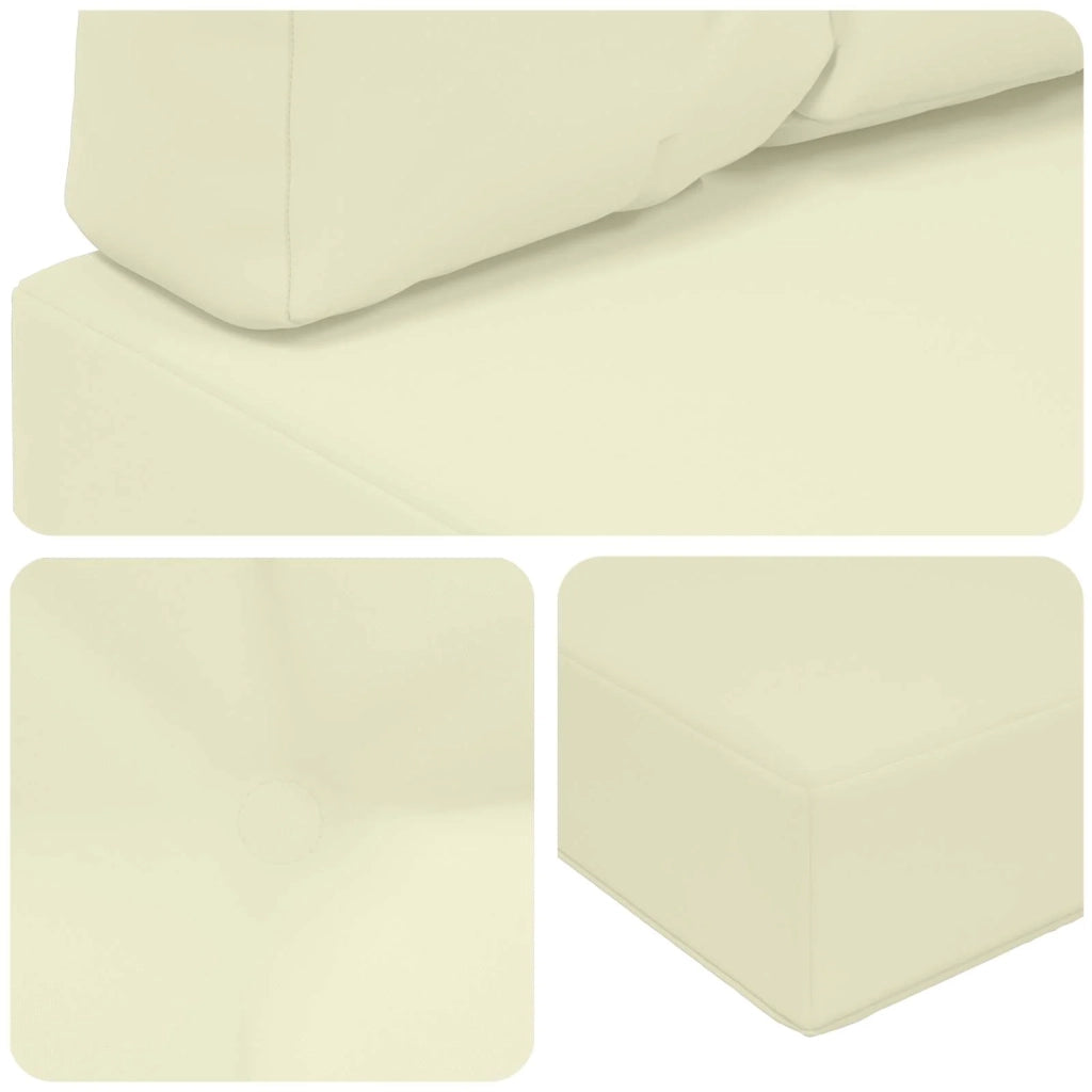 Cuscino per divano da esterno 3 pz | Cuscini per sedie Crema Poliestere