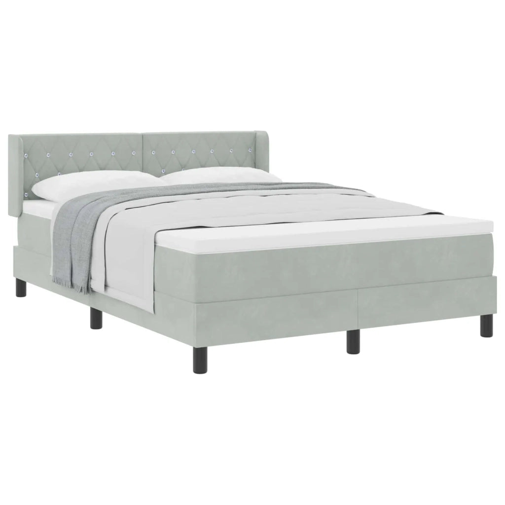 Letto a molle Grigio chiaro 200 x 140 cm Poliestere