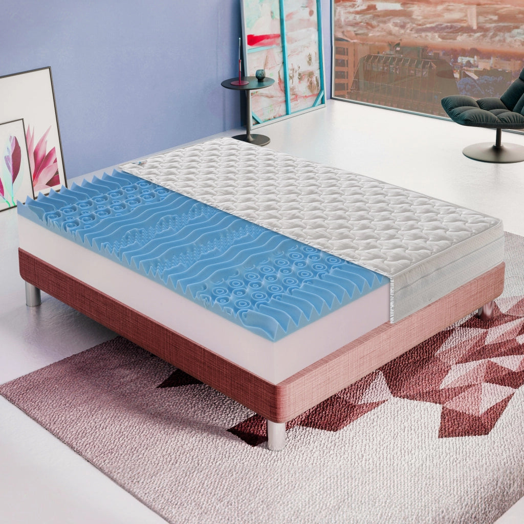 Materasso Matrimoniale 160x200 In Memory Foam – Alto 25 cm – IGNIFUGO Classe 1 M – Sfoderabile – 9 Zone di comfort