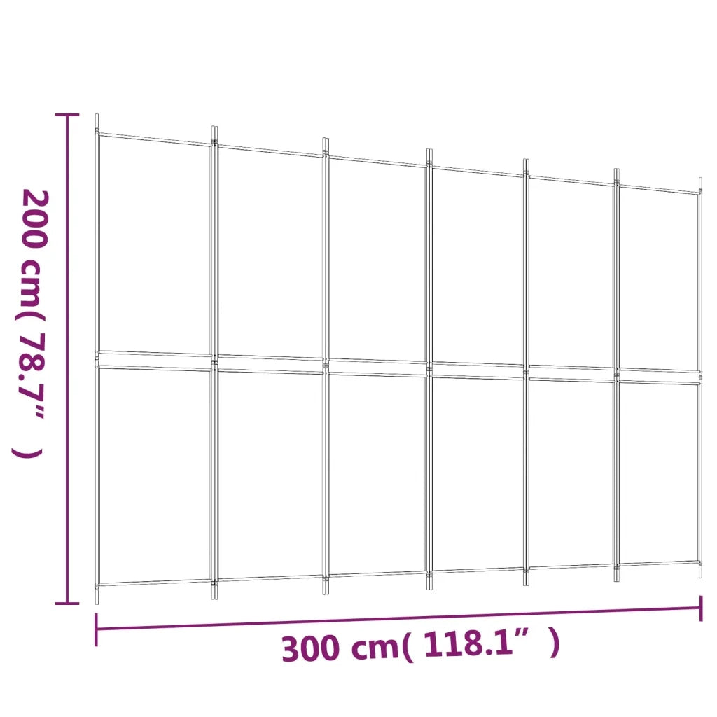 Divisorio a 4 Pannelli Bianco 300x200 cm Tessuto 350238