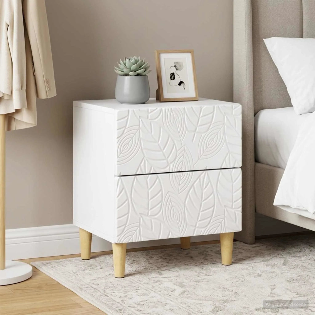 Comodino 2 pcs Bianco Lucido 43 x 34,5 x 48 cm 894994