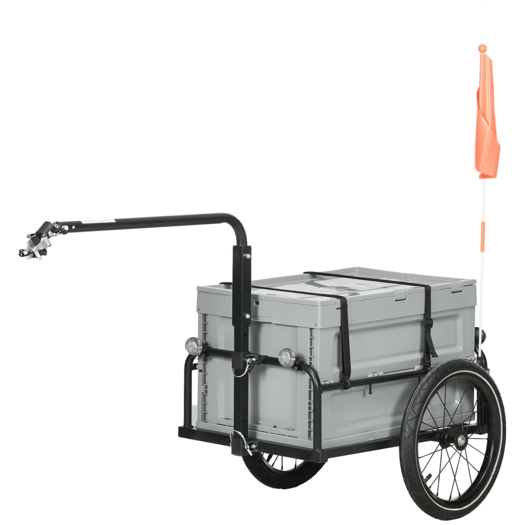 Rimorchio per bicicletta con cesto 65L ¨C Minimal ¨C grigio