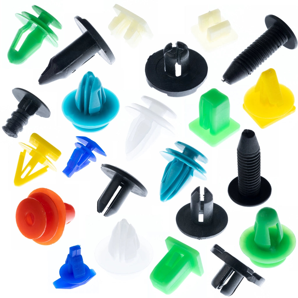Set di Rivetti Universali per Auto Rosfix – 100 Pezzi | Materiale Plastico, Multicolore, Lunghezza 1-4 cm