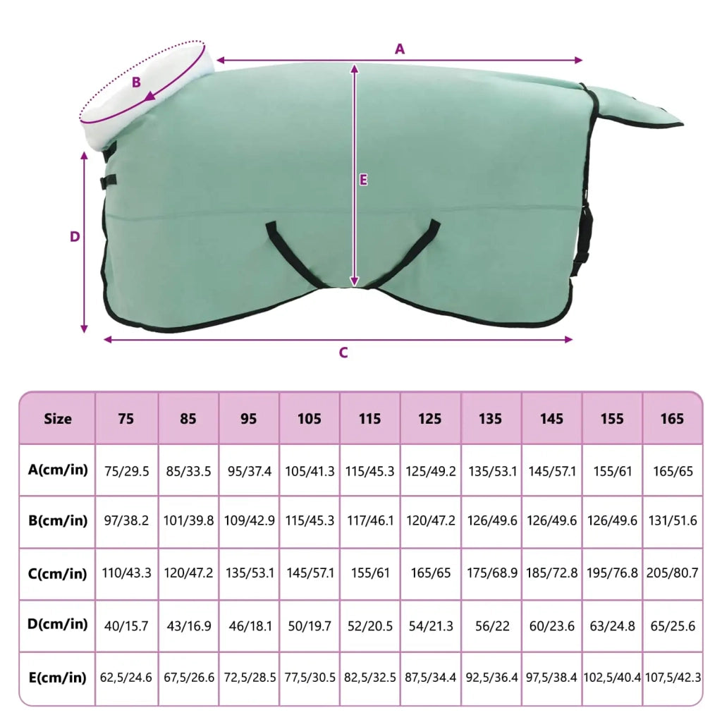 Coperta per Cavalli Verde scuro completo 155 cm Felpa in pile 42013385
