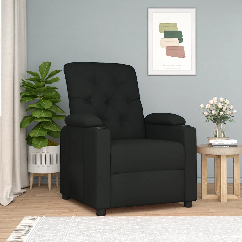 Poltrona Reclinabile in Tessuto Nero 339104