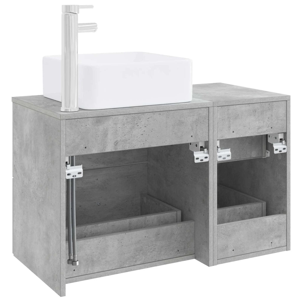 Set di mobili per il bagno 2 pcs Grigio Cemento 3403963