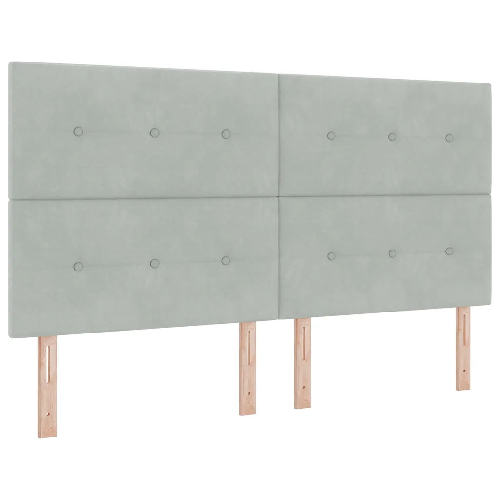 Letto a Sorgente LED Grigio chiaro 180 x 200 cm Tessuto