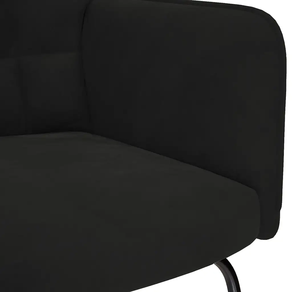 Sedia a dondolo con sgabello in velluto nero CFW5690627