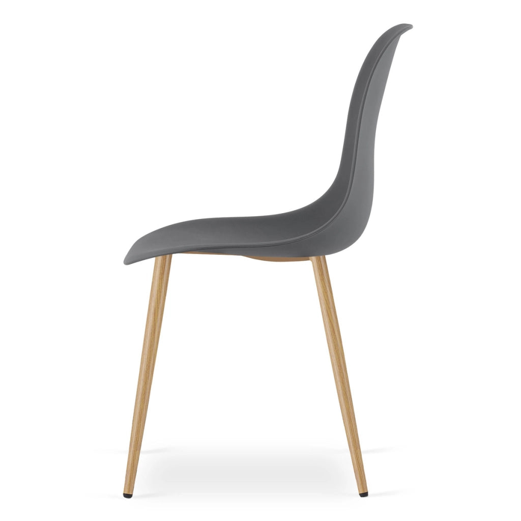 Set di 2 sedie WAT scandinave grigio scuro e legno