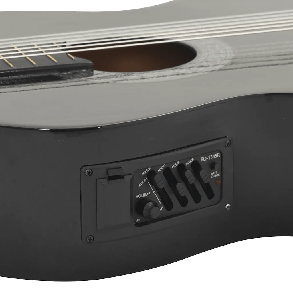 Chitarra Classica Western con Equalizzatore e 6 Corde Nera 70138