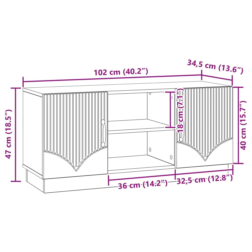 Mobile TV-Credenza per TV Grigio Cemento 102 x 34,5 x 47 cm 510230