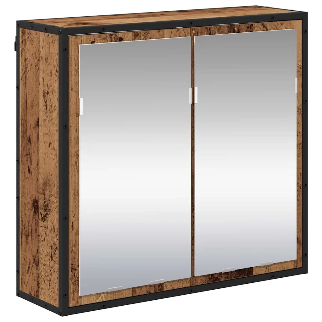 Set di mobili per il bagno con lo scaffale 3 pcs Legno vecchio