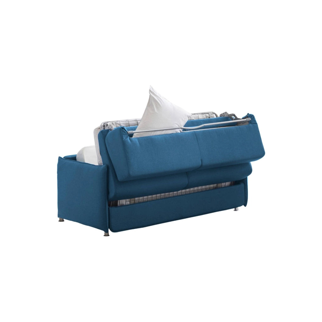 Trovo, Divano Letto 2 Posti Sfoderabile Made in Italy, 180x95 cm blu