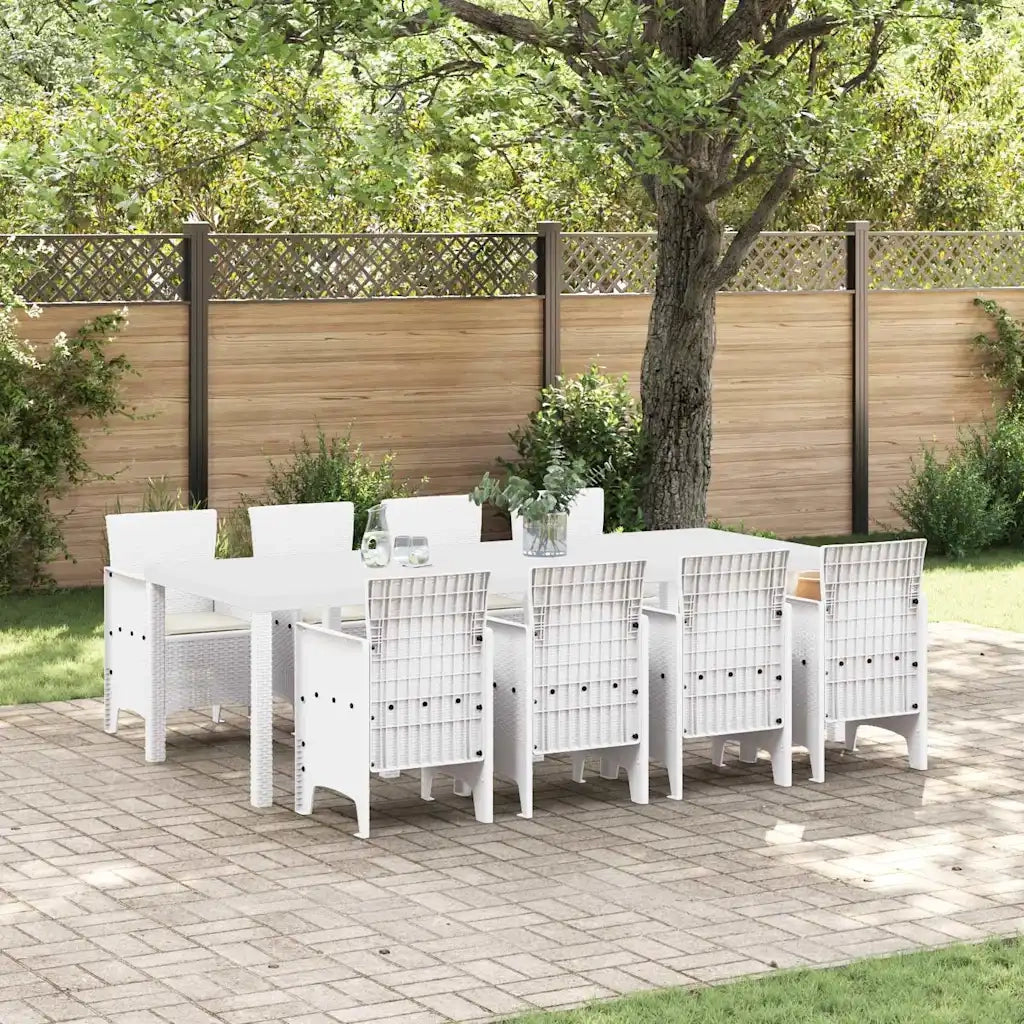 Set da Pranzo per Giardino 9 pcs Grigio chiaro Polipropilene