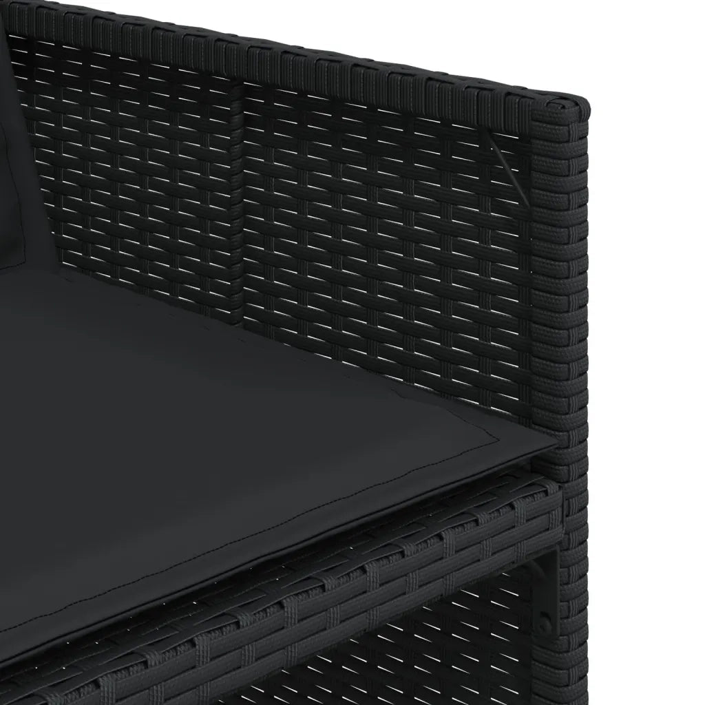 Set da Pranzo da Giardino 13pz con Cuscini Nero in Polyrattan 3277746