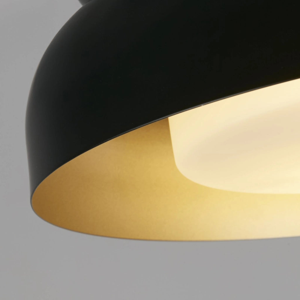Kendal 2Lt Flush, metallo nero e oro con diffusore satinato