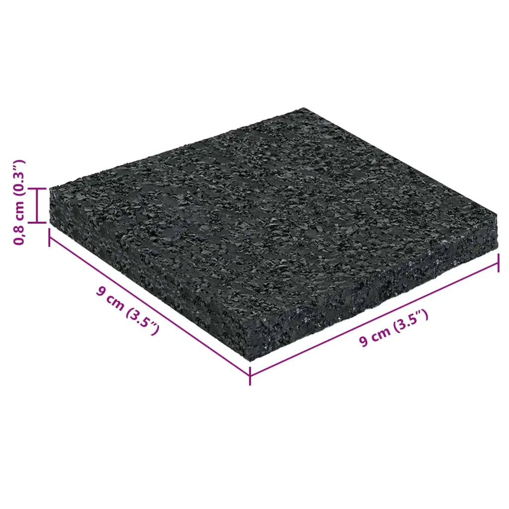 Pad per patio in granuli di gomma Nero 9 x 9 x 0,8 cm Gomma 42027232