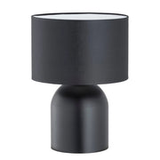 Lampada da tavolo nera, paralume bianco interno E27 15W