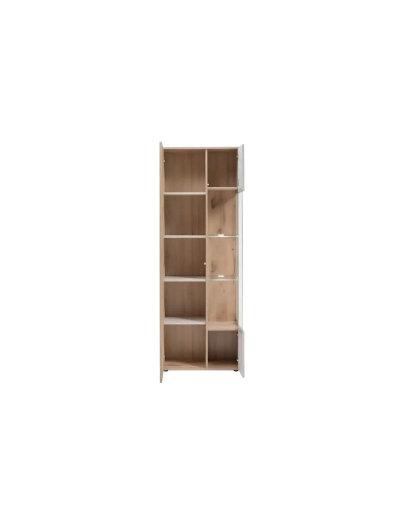 Vetrina ERINA – 2 porte – Rovere chiaro e beige