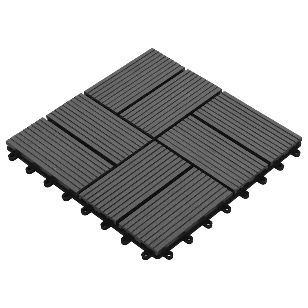 Piastrella per Decking 11 pcs Grigio 30 x 30 cm WPC 42046675