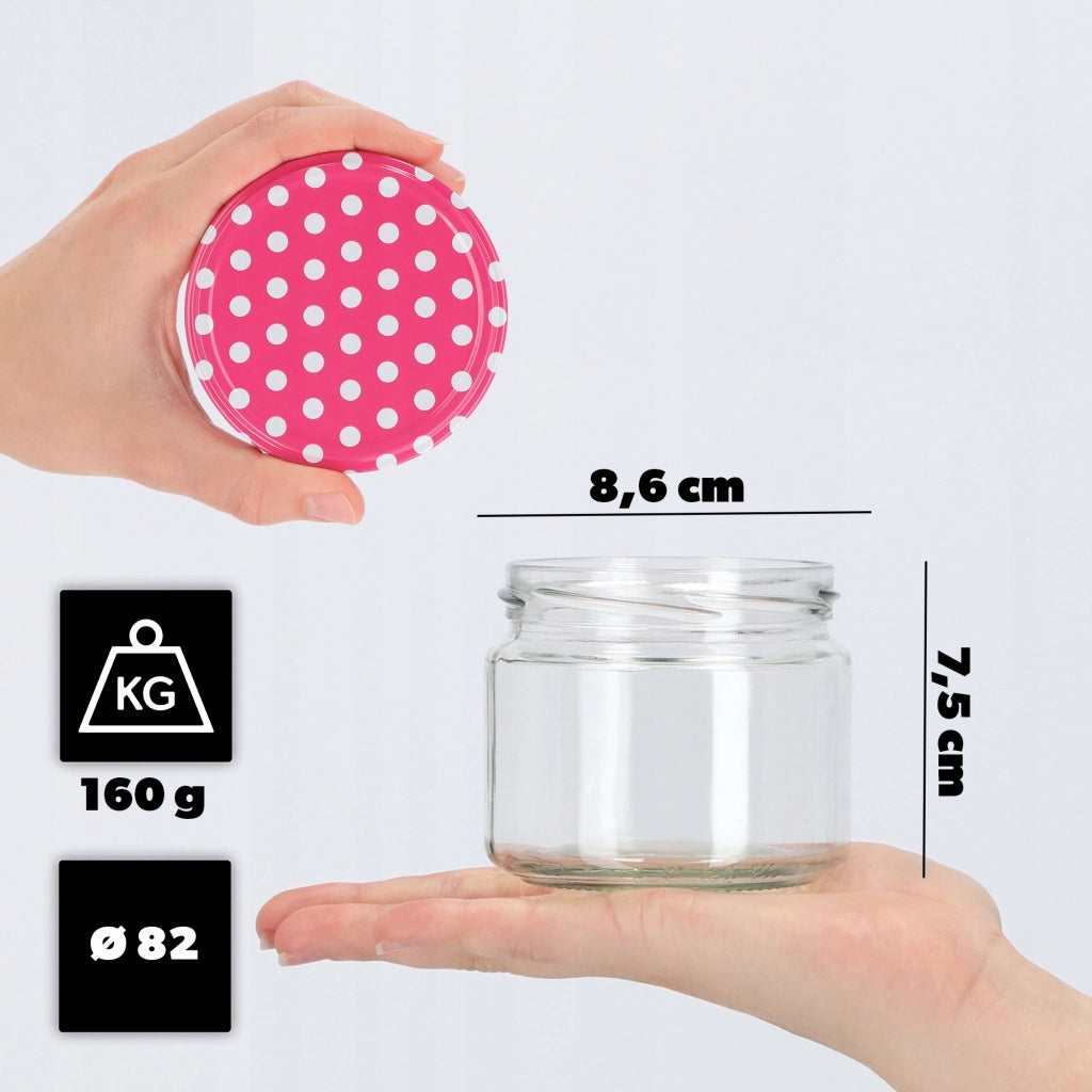KADAX Sonka vasetti 330ml 10pz 82mm + coperchi "Piselli rosa"