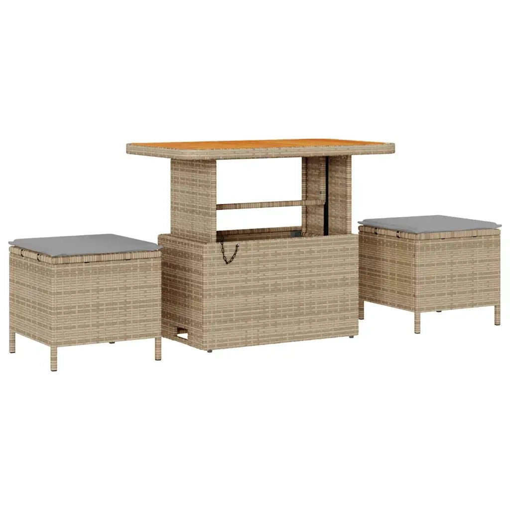 Set Divano da Giardino 8 pcs Beige polyrattan