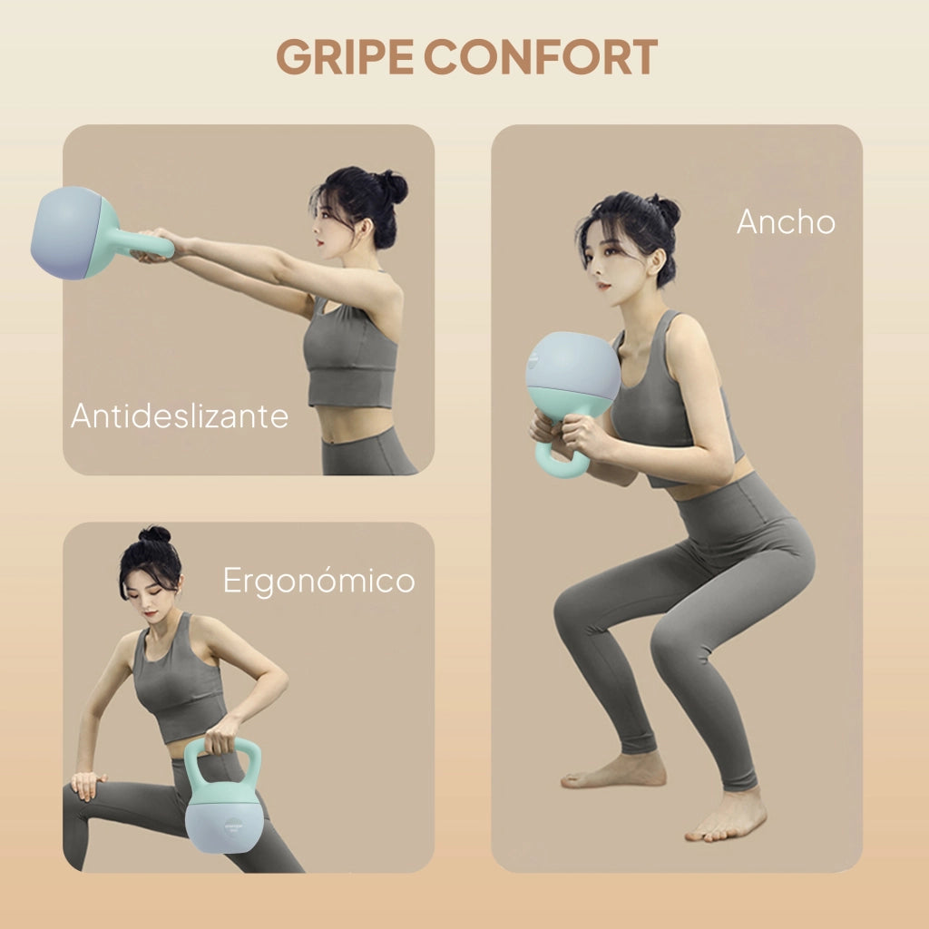 Kettlebell 6 kg ¨C Minimal ¨C Verde e Grigio 19x19x28 cm