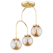 Plafoniera glamour oro, bracci pendenti, 3xE14 REVE Alfa