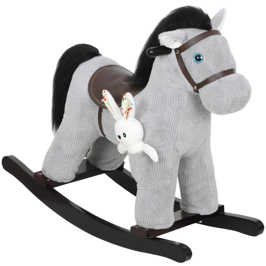 Cavallo a Dondolo per Bambini ¨C Minimal ¨C Grigio 71x26x55 cm