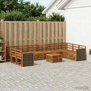 Set di divani da esterno 8 pz Naturale Legno di Acacia Massello 3384915
