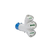 Fanton 73095 Adattatore Industriale Triplex Spina 2P+T 16A IP44 3 Prese Bipasso Schuko 2P+T 16A 200-250V colore Bianco