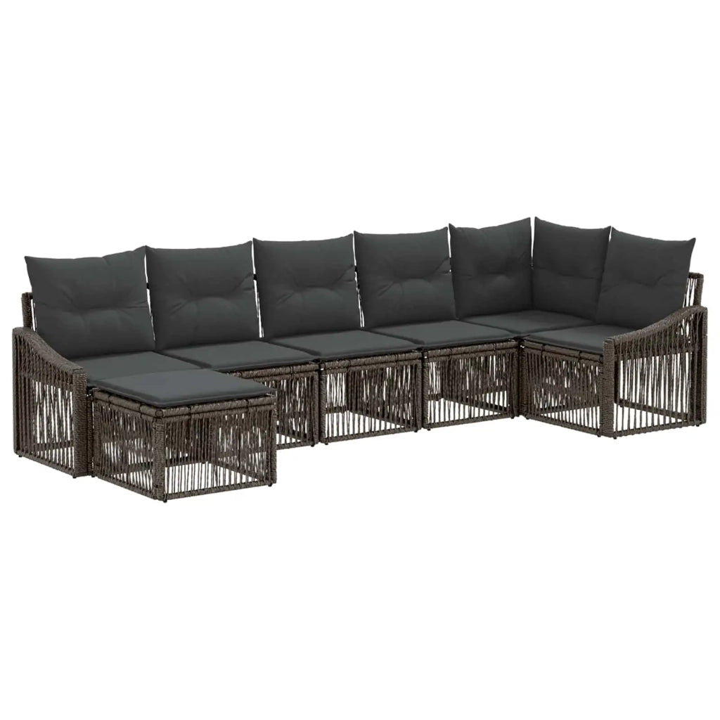 Set Divano da Giardino 7 pz Grigio polyrattan 3436079