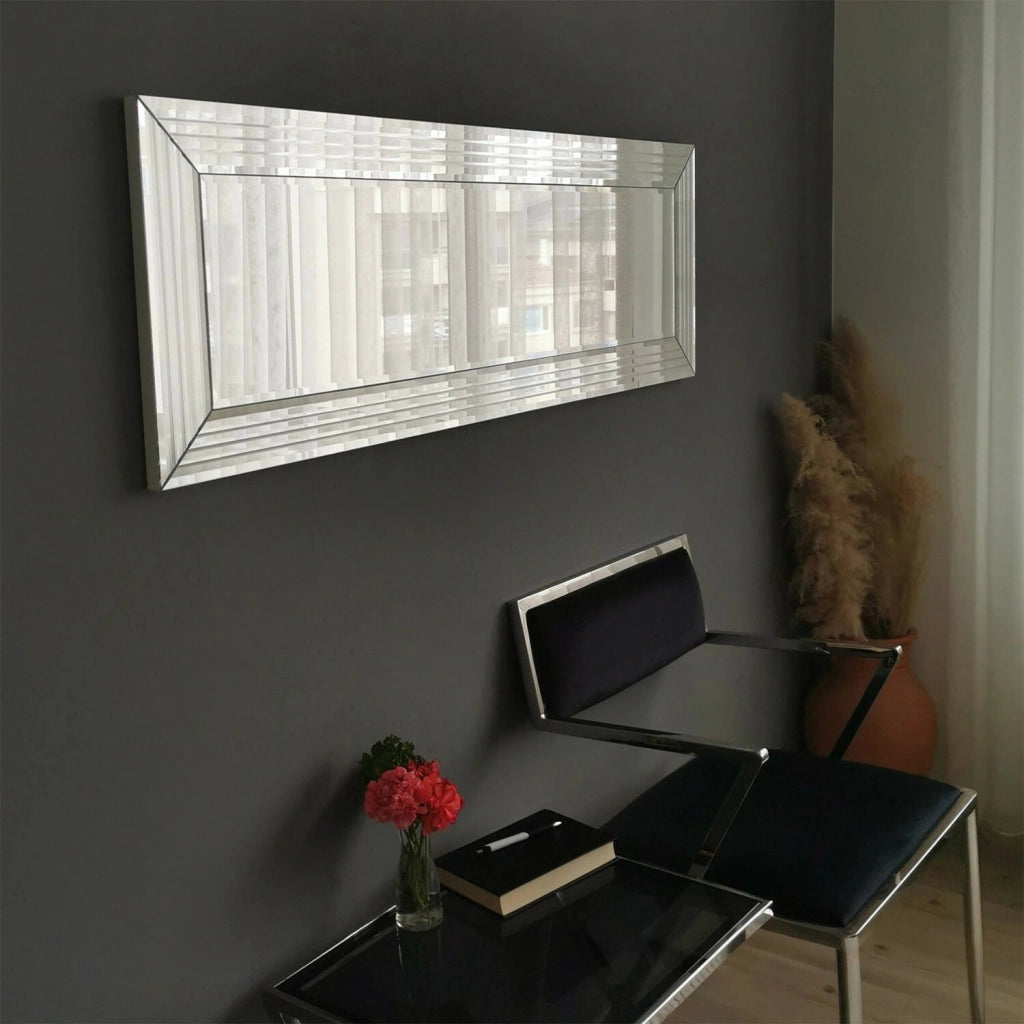 Nanto, Specchio Forma Rettangolare, 2.2x40h cm Argento