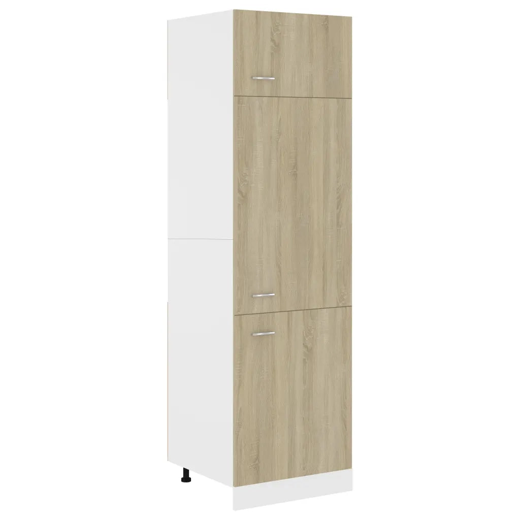 Mobile per Frigo Rovere Sonoma 60x57x207 cm Legno Multistrato 802541