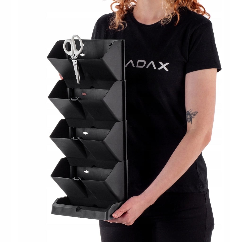 KADAX Vaso da fiori verticale a cascata a 4 moduli con supporto