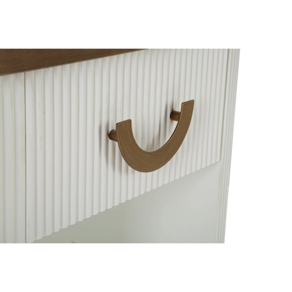 Comodino VKH15, Bianco, MDF, 48x40x62 cm