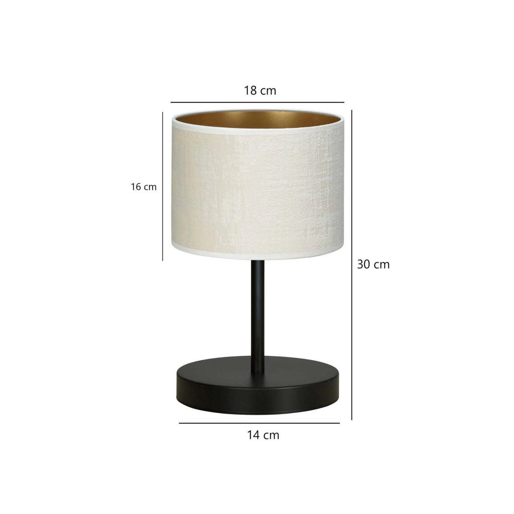 Lampada da tavolo Emibig Hilde bianco/nero E27 34cm