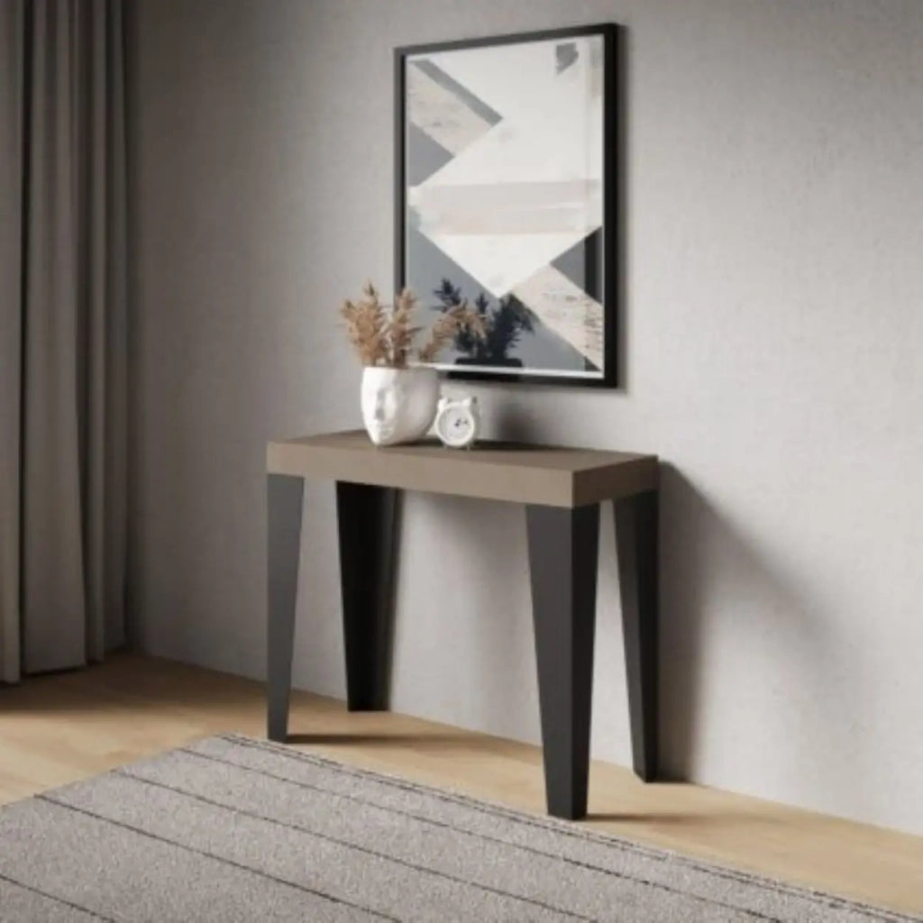 Consolle allungabile 90x40/196 cm Flame Small tortora gambe antracite